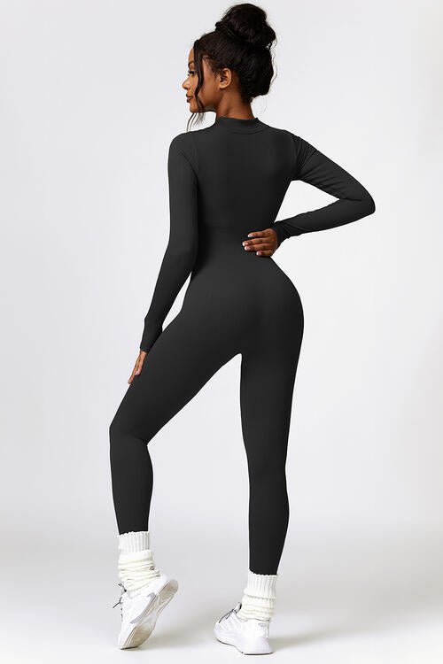 Stilla | Zip Langærmet Aktiv Jumpsuit