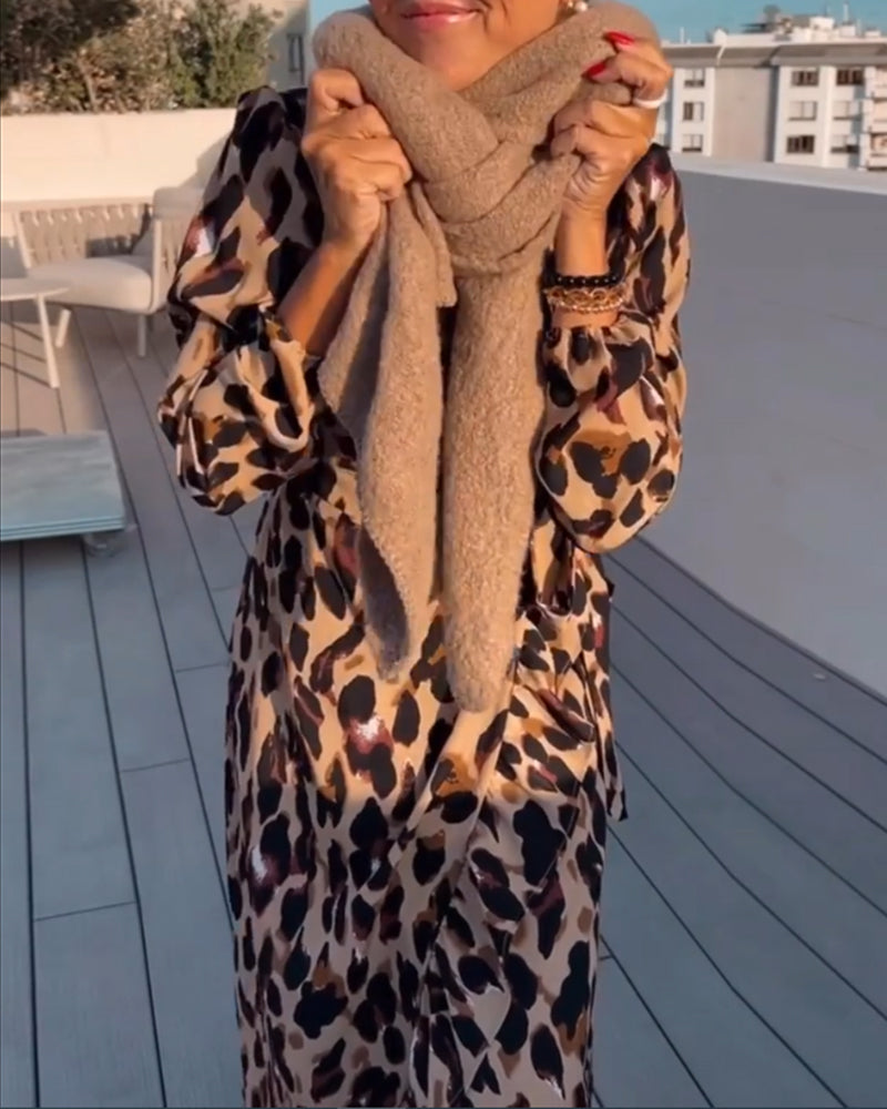 Stilla | Stil Zoe'S A-Line Kjole Med Leopardprint Og Bælte