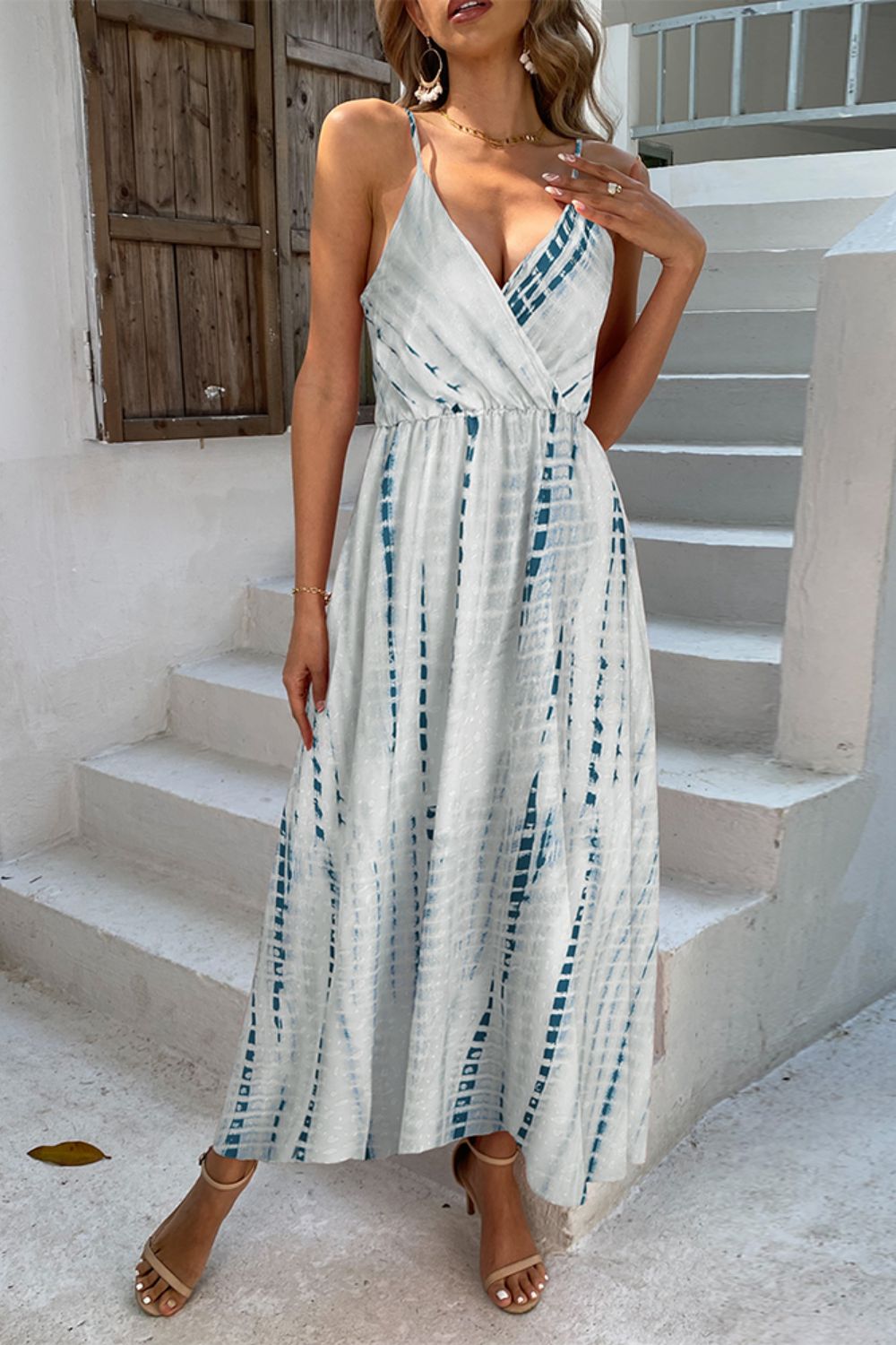 Stilla | Surplice Justerbar Spaghetti Strop Maxi Kjole
