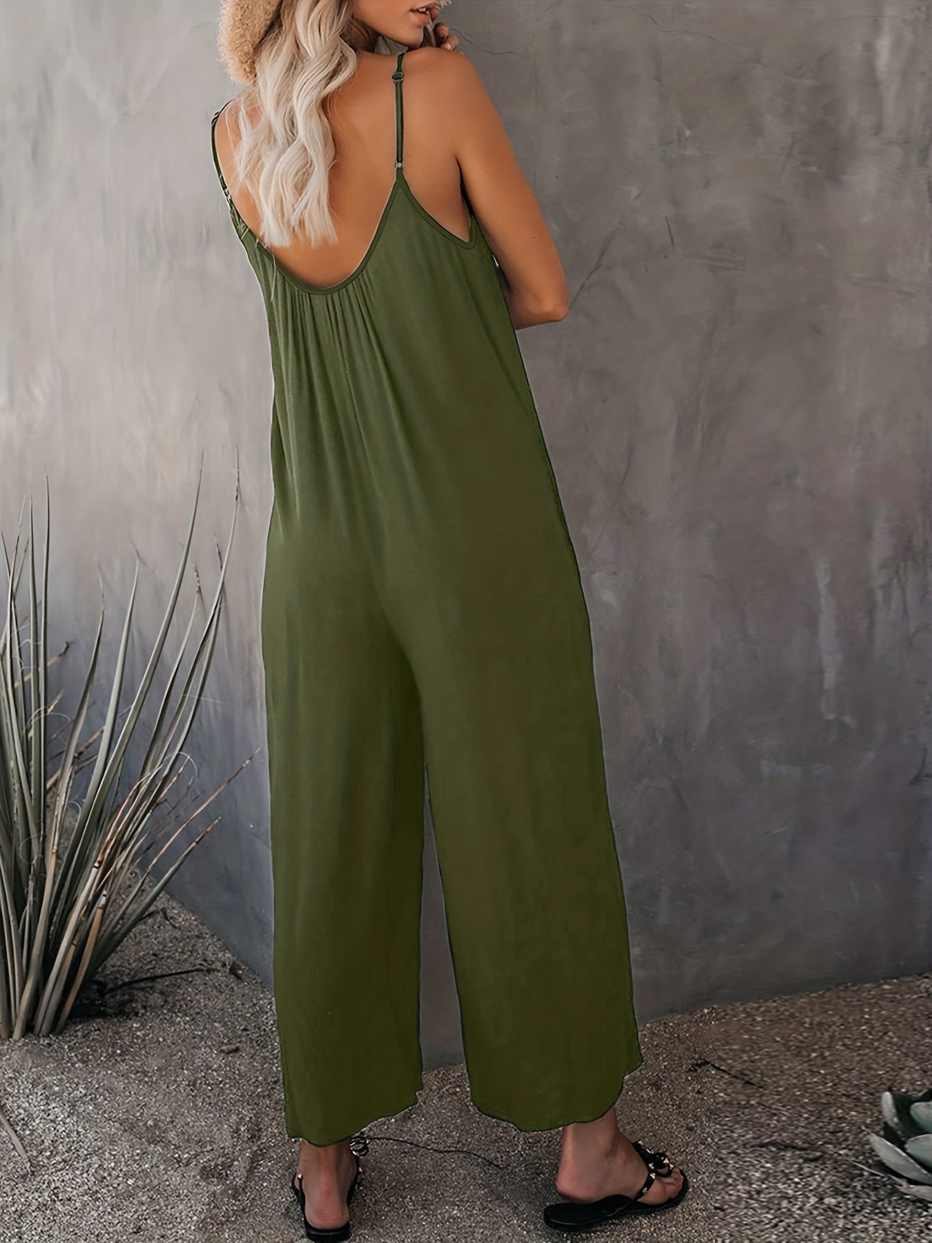 Stilla | Jumpsuit Med Brede Ben Og Spaghettistropper