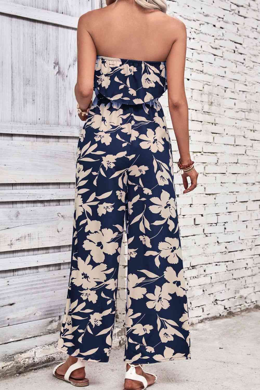 Stilla | Strapless Wide Leg Jumpsuit