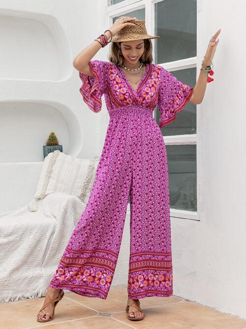 Stilla | Surplice Flatter Ærme Jumpsuit