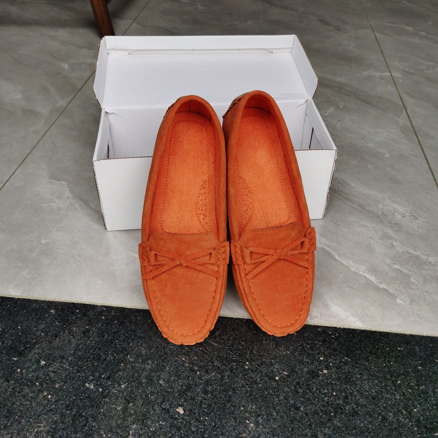 Stilla | Retro Loafers Med Sløjfe, Slip on Sko Med Rund Tå