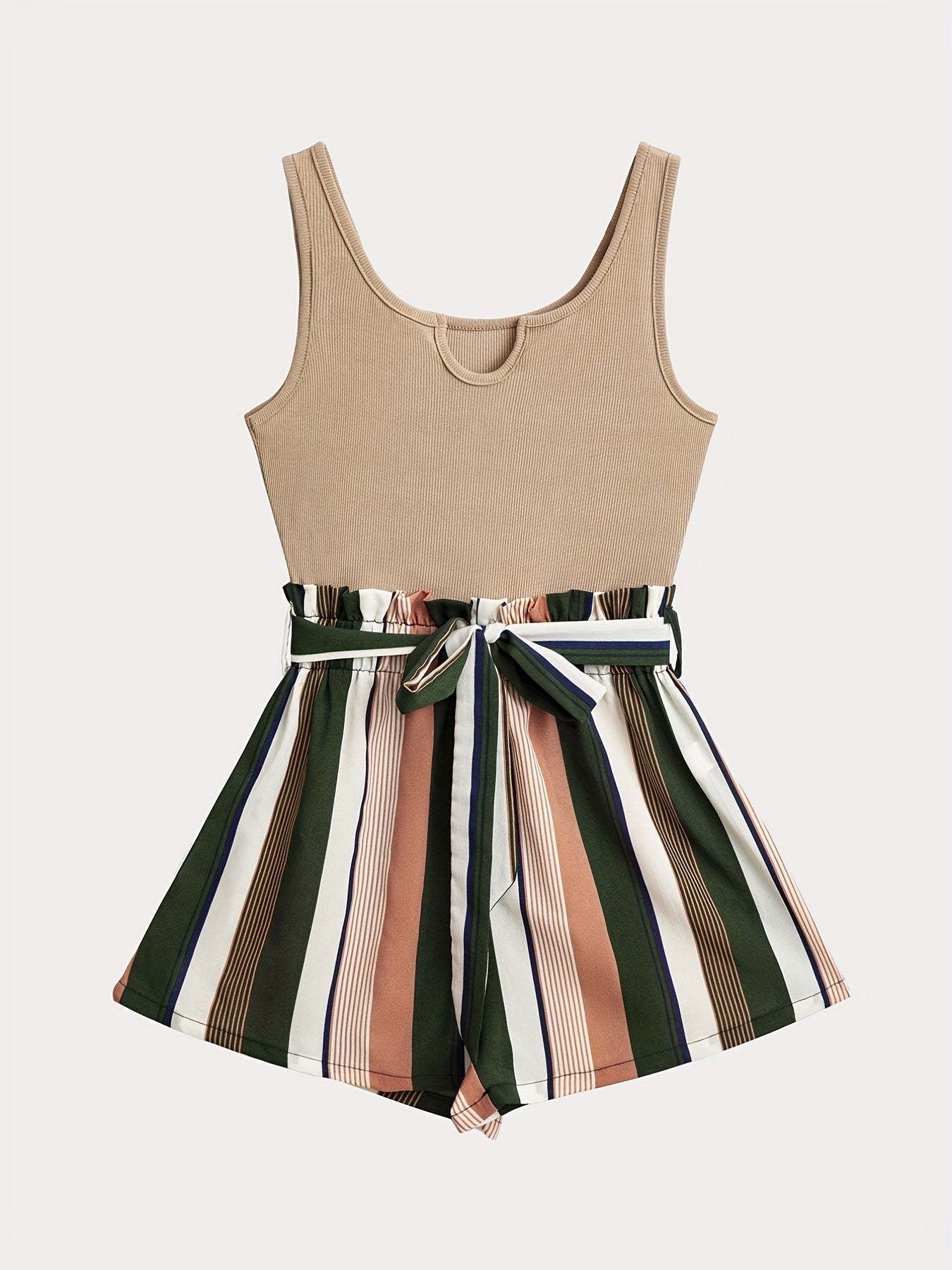 Stilla | Ærmeløs Stribet Jumpsuit Med Slids