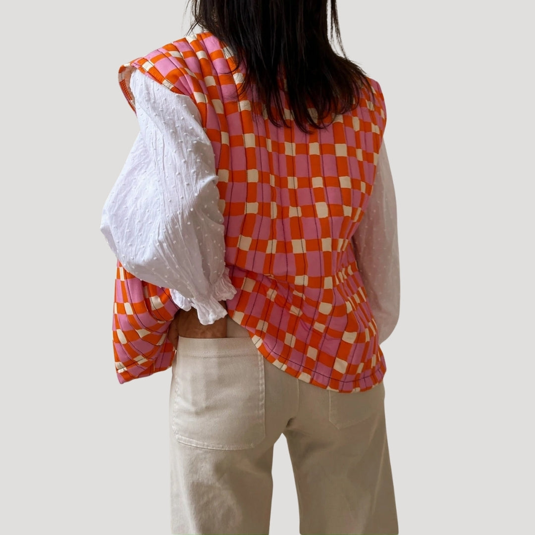 Stilla | Quilted Ærmeløs Trykt Vest