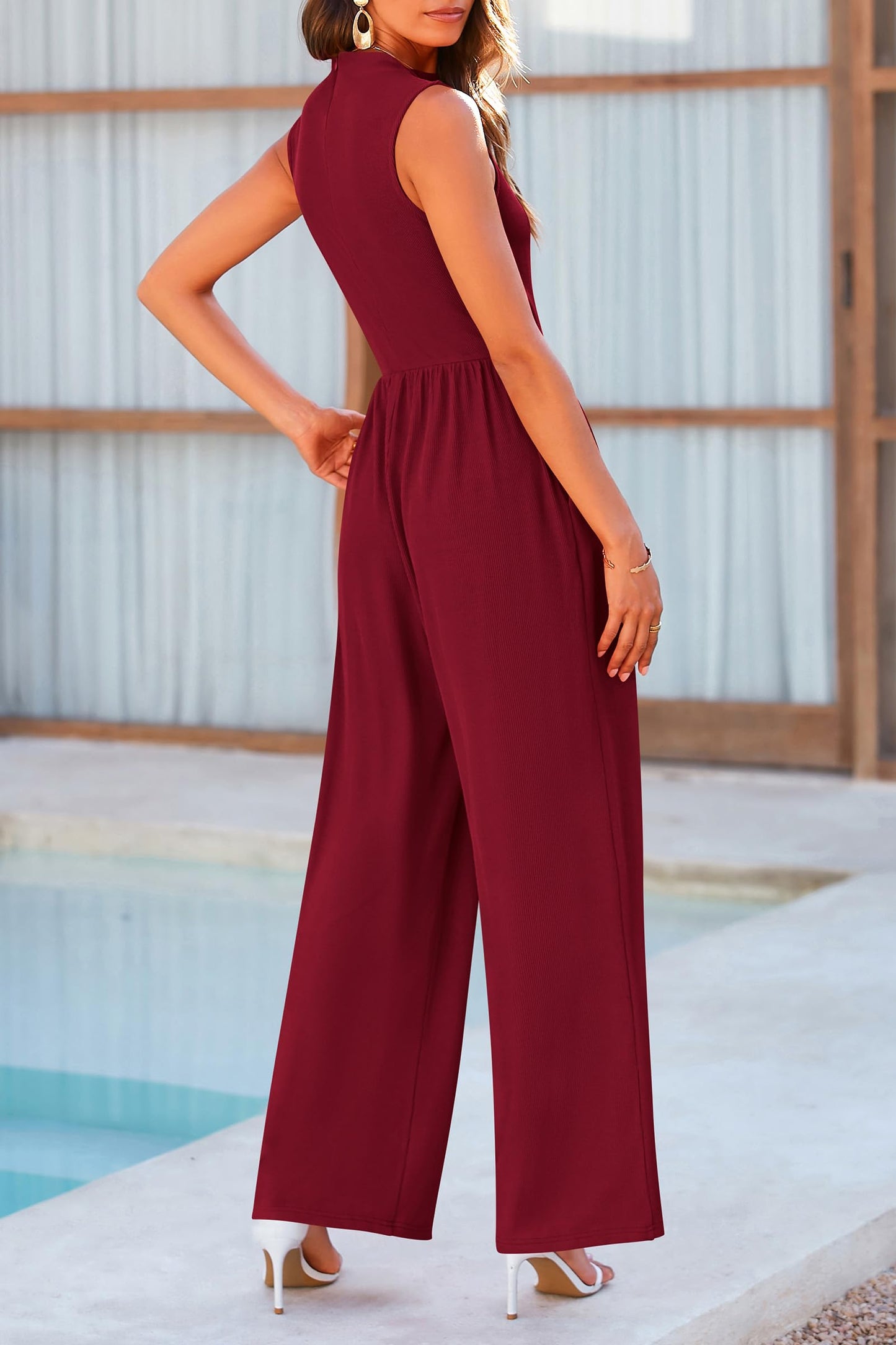 Stilla | Hals Uden Ærmer Bred Ben Jumpsuit