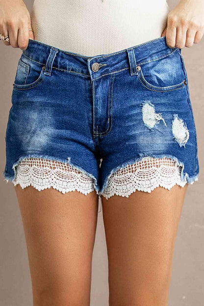 Stilla | Blonde Slidte Denim Shorts