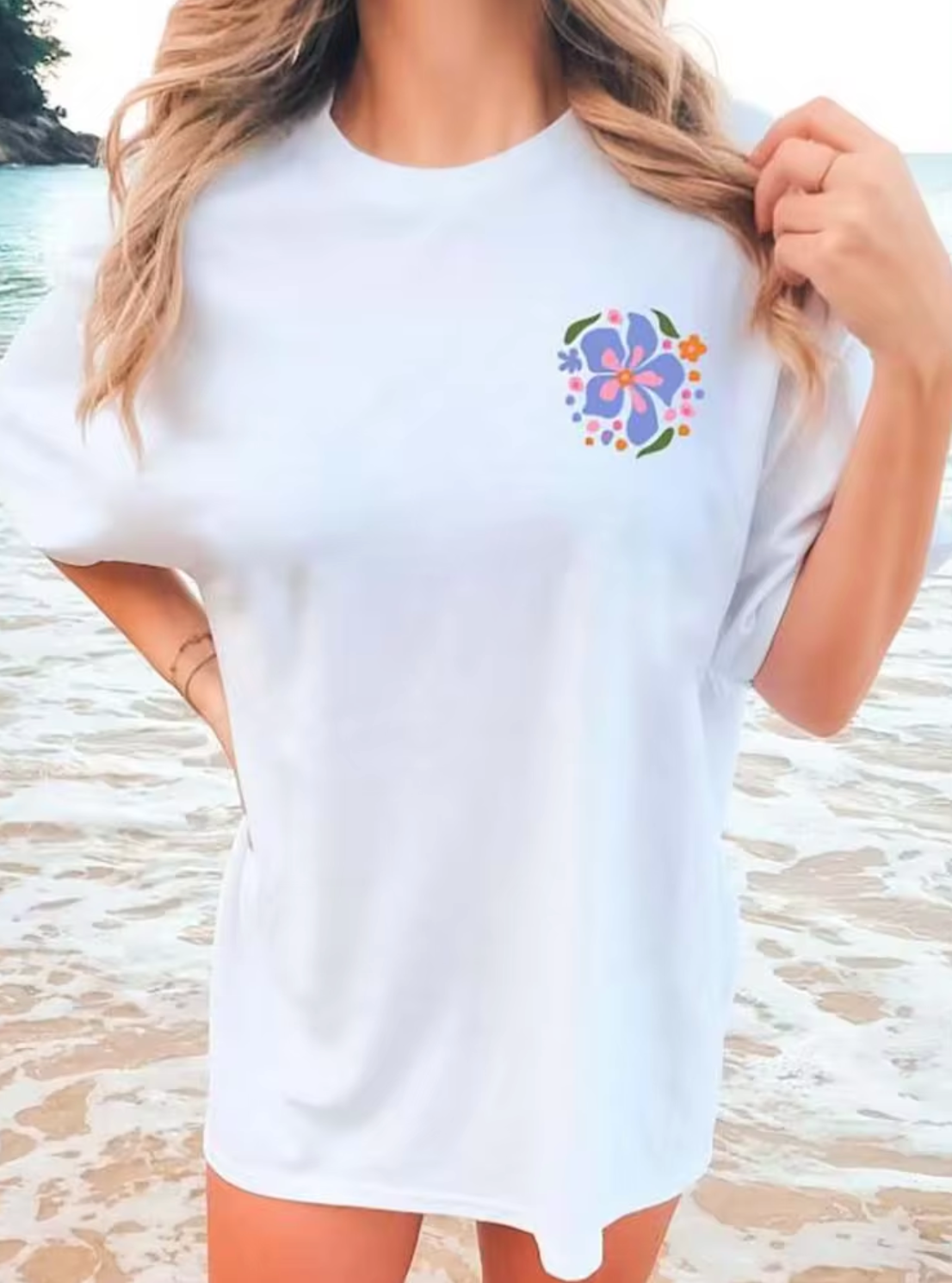 Stilla | T Shirt Med Blomstertryk