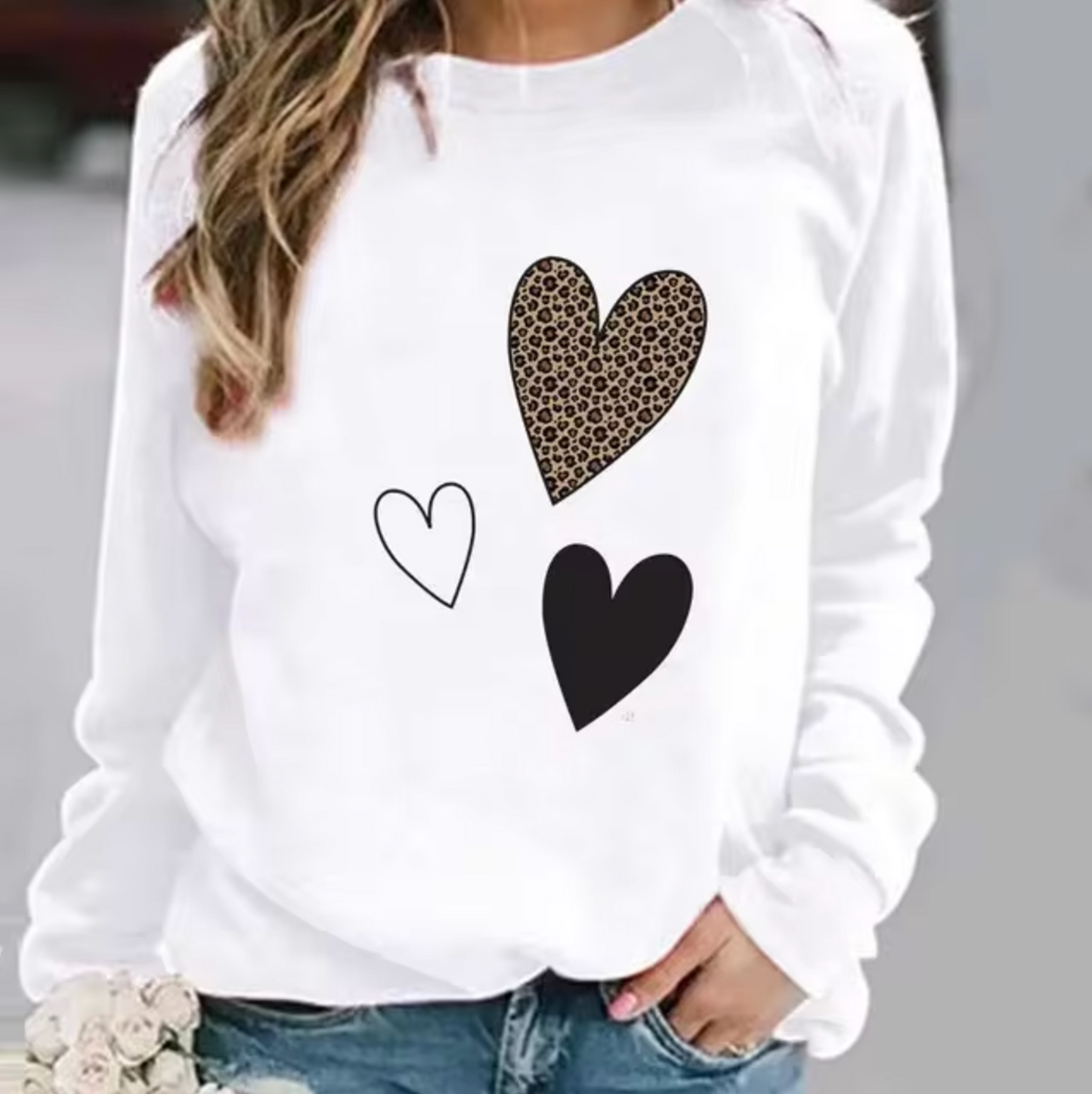 Stilla | Bomuldsbluse Med Hjerteprint