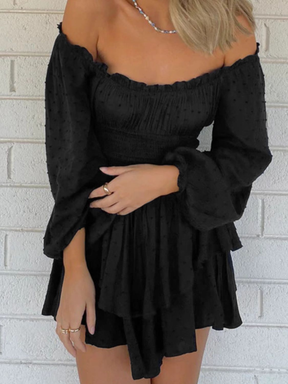 Stilla | Skulder Smocked Talje Romper