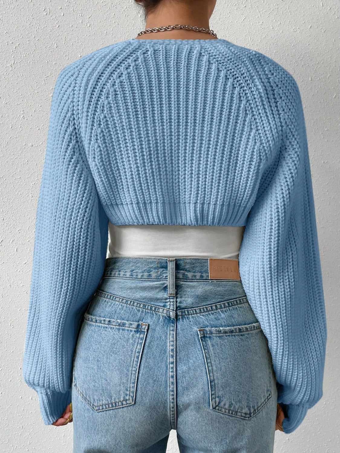 Stilla | Åben Front Langærmet Cropped Cardigan