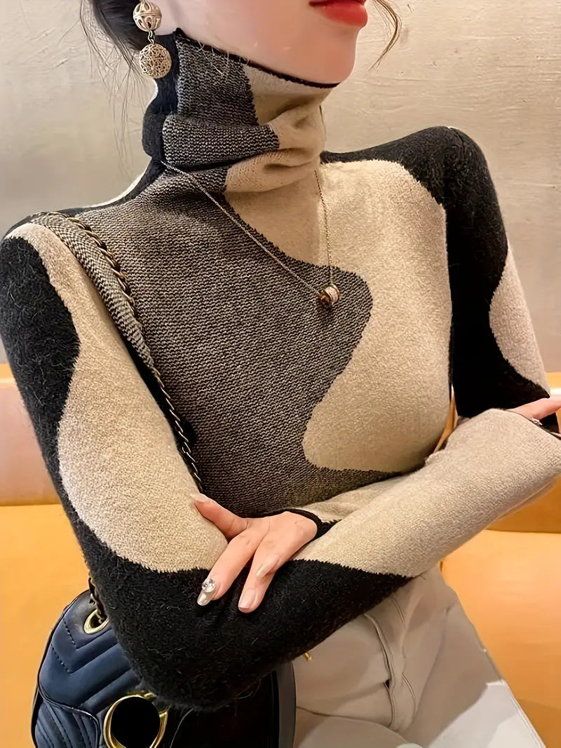 Stilla | Farve Block Rullekrave Sweater