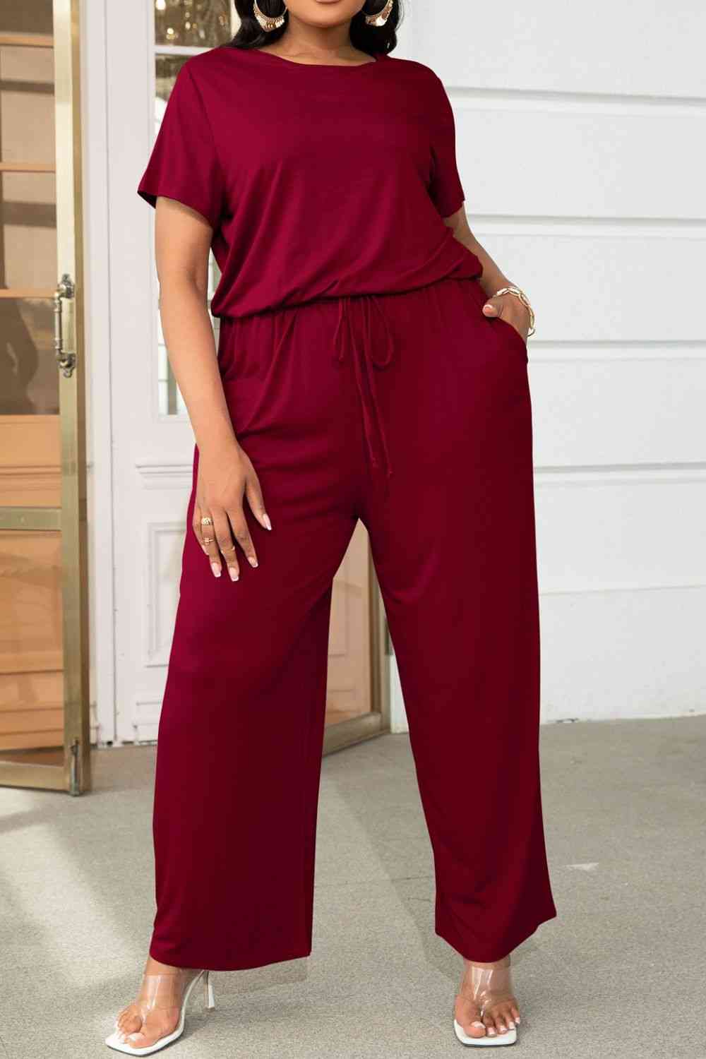 Stilla | Størrelse Drawstring Waist Kortærmet Jumpsuit