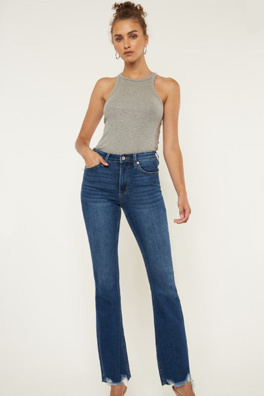 Stilla | Cat's Whiskers Raw Hem Flare Jeans