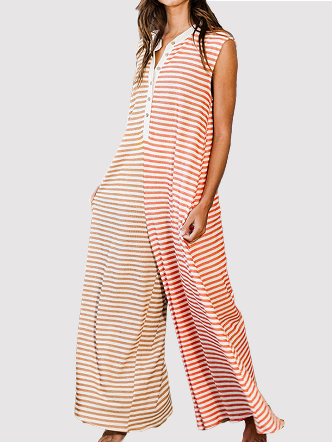 Stilla | Rund Hals Ærmeløs Jumpsuit
