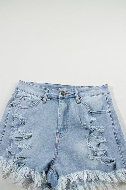 Stilla | Raw Hem Denim Shorts