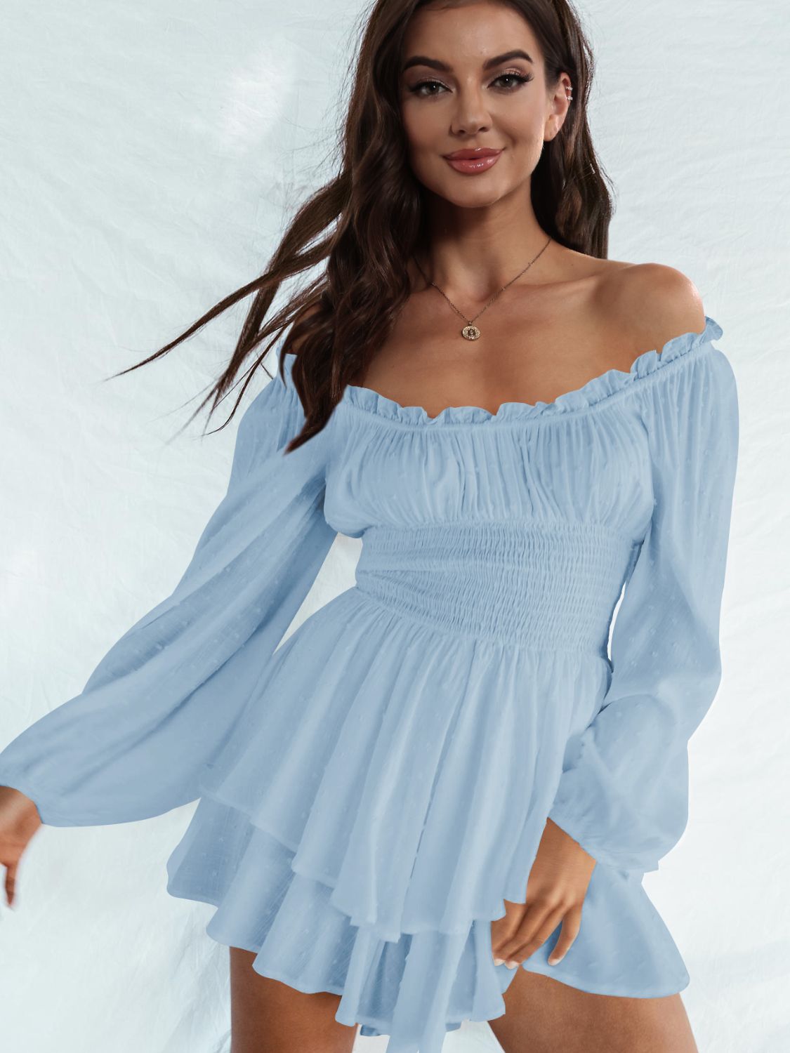 Stilla | Skulder Smocked Talje Romper