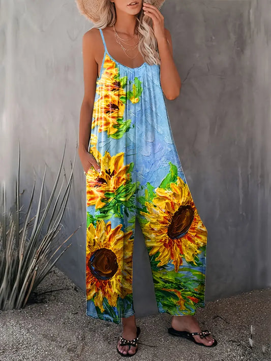 Stilla | Jumpsuit med solsikkemotiv