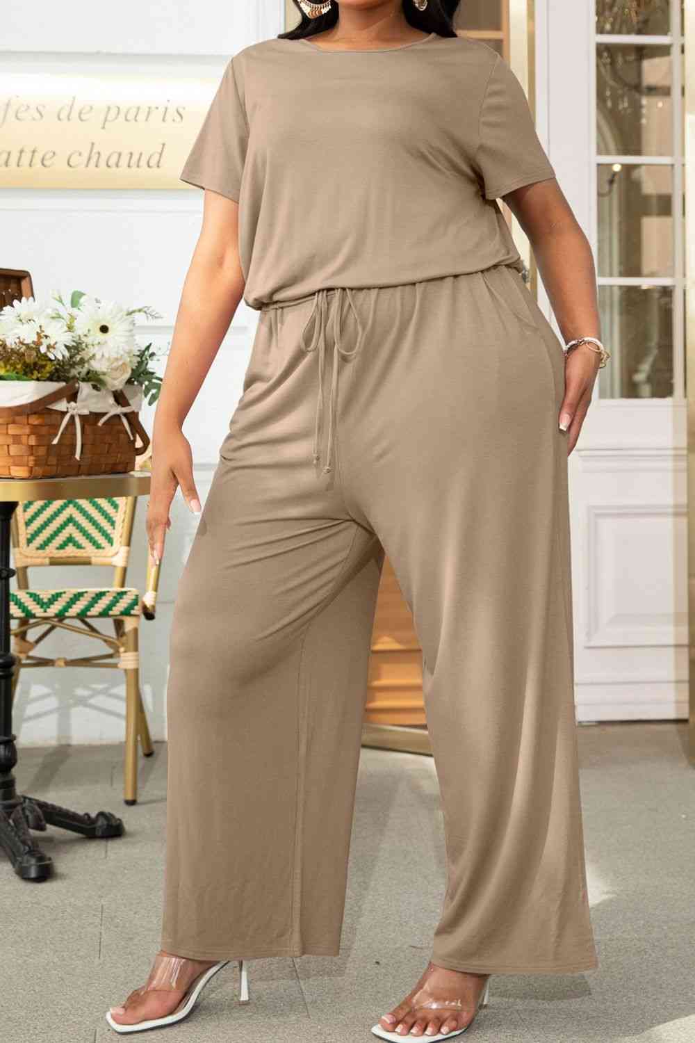Stilla | Størrelse Drawstring Waist Kortærmet Jumpsuit