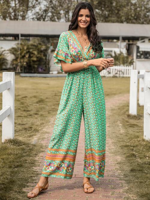 Stilla | Surplice Flatter Ærme Jumpsuit