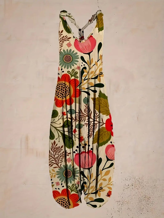 Stilla | All Over Print V-udskæring Jumpsuit