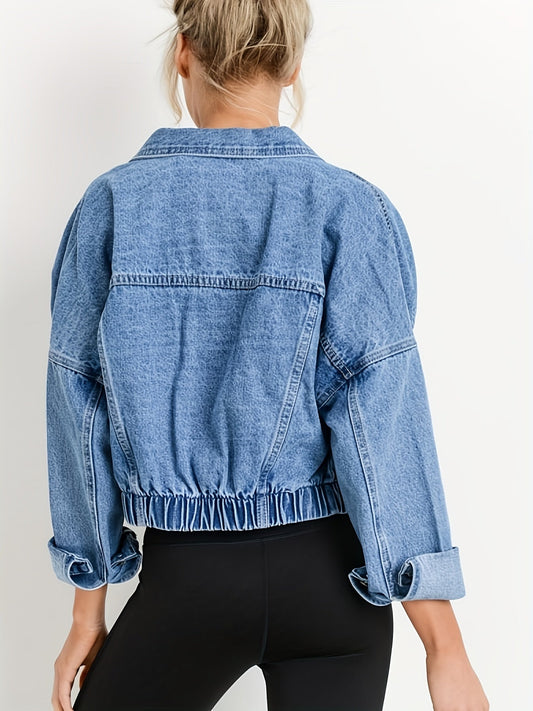 Stilla | Blå Denimjakker Med Korte Revers