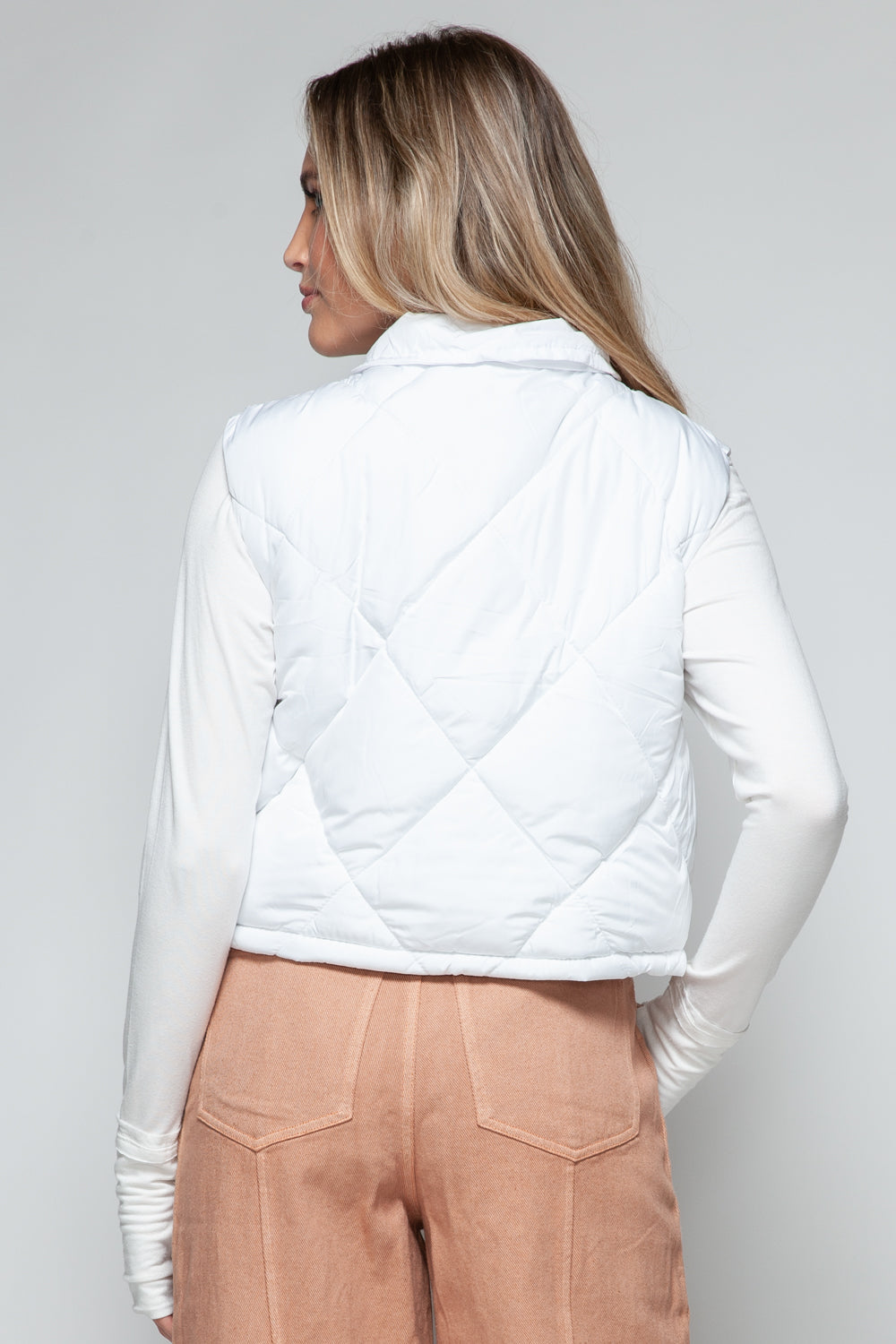 Stilla | Snap Down Quilted Crop Vest