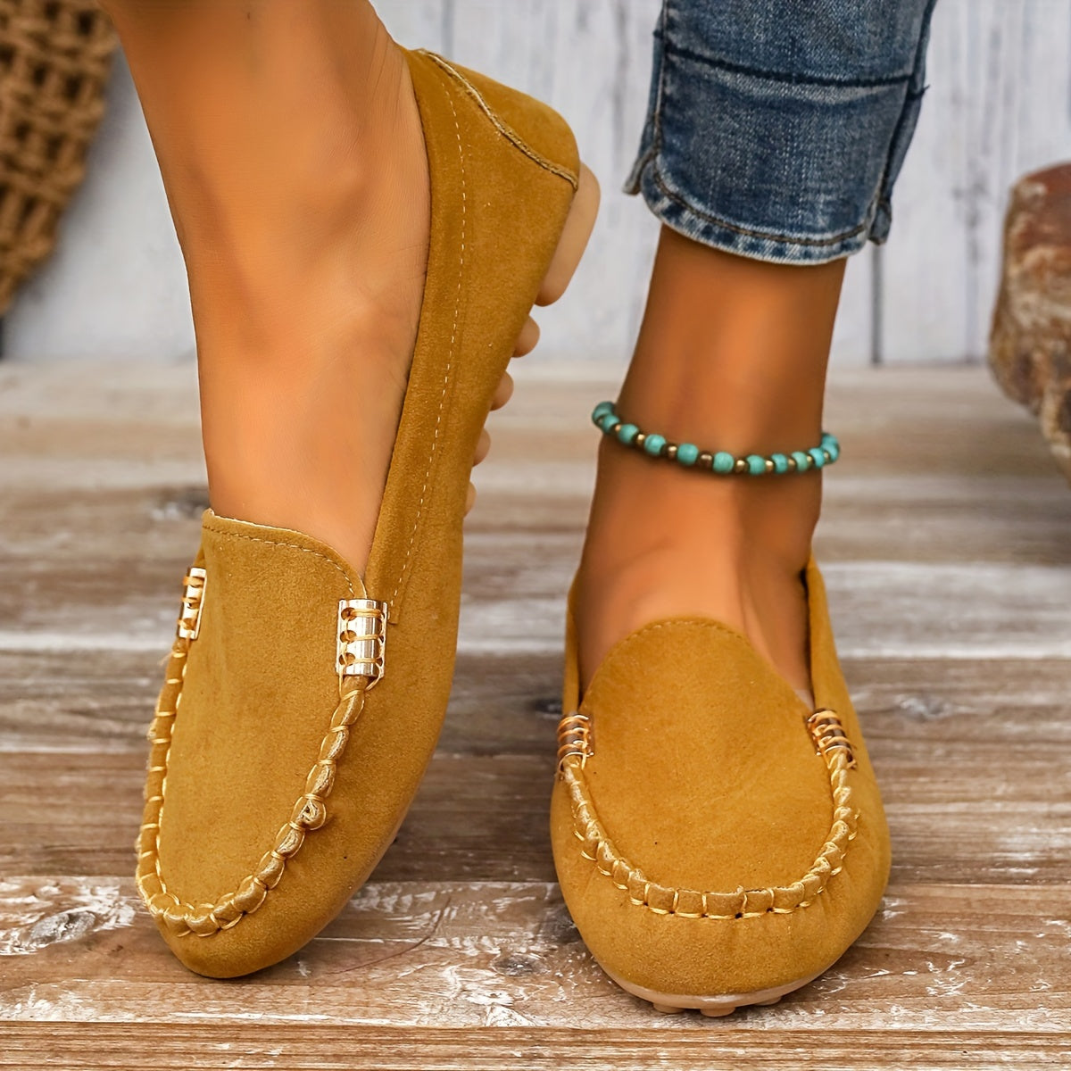 Stilla | Loafers Med Metalisk Element Komfortable Slips on Sko, Lette Og Fashionable