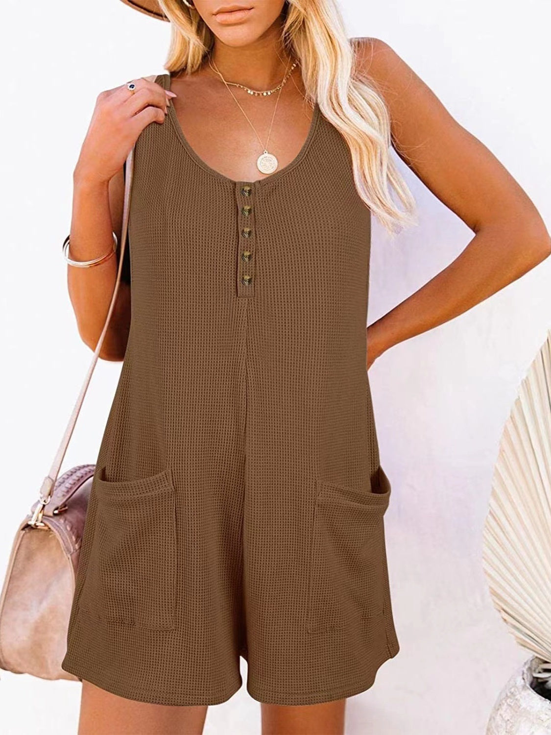 Stilla | Størrelse Lomme Scoop Hals Ærmeløs Jumpsuit