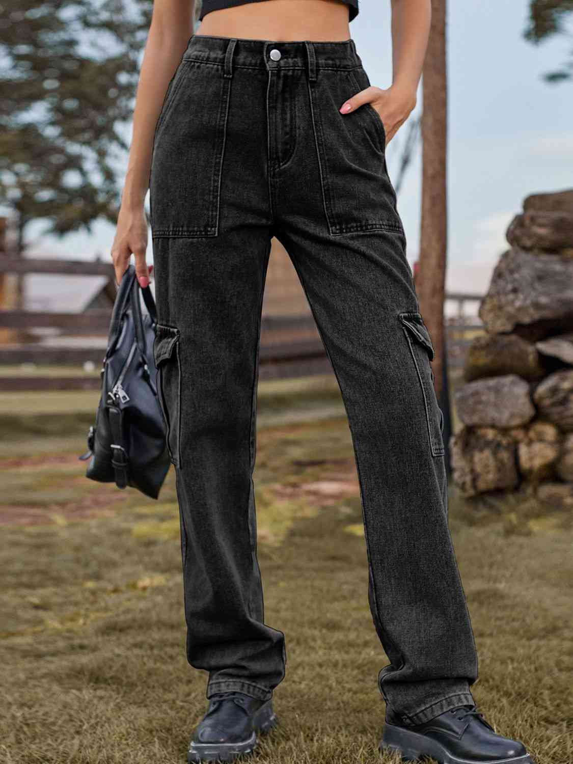 Stilla | Talje Cargo Jeans