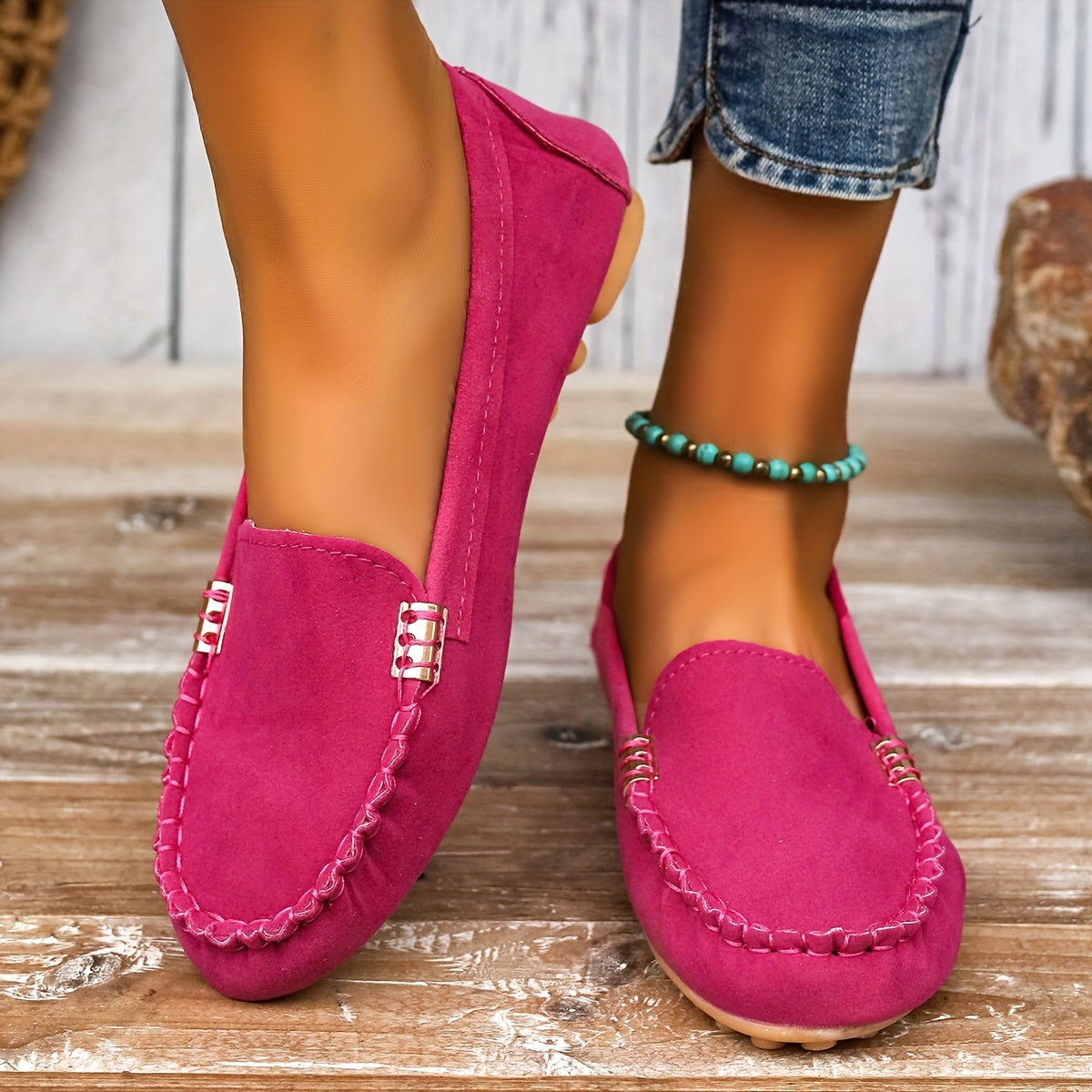 Stilla | Loafers Med Metalisk Element Komfortable Slips on Sko, Lette Og Fashionable