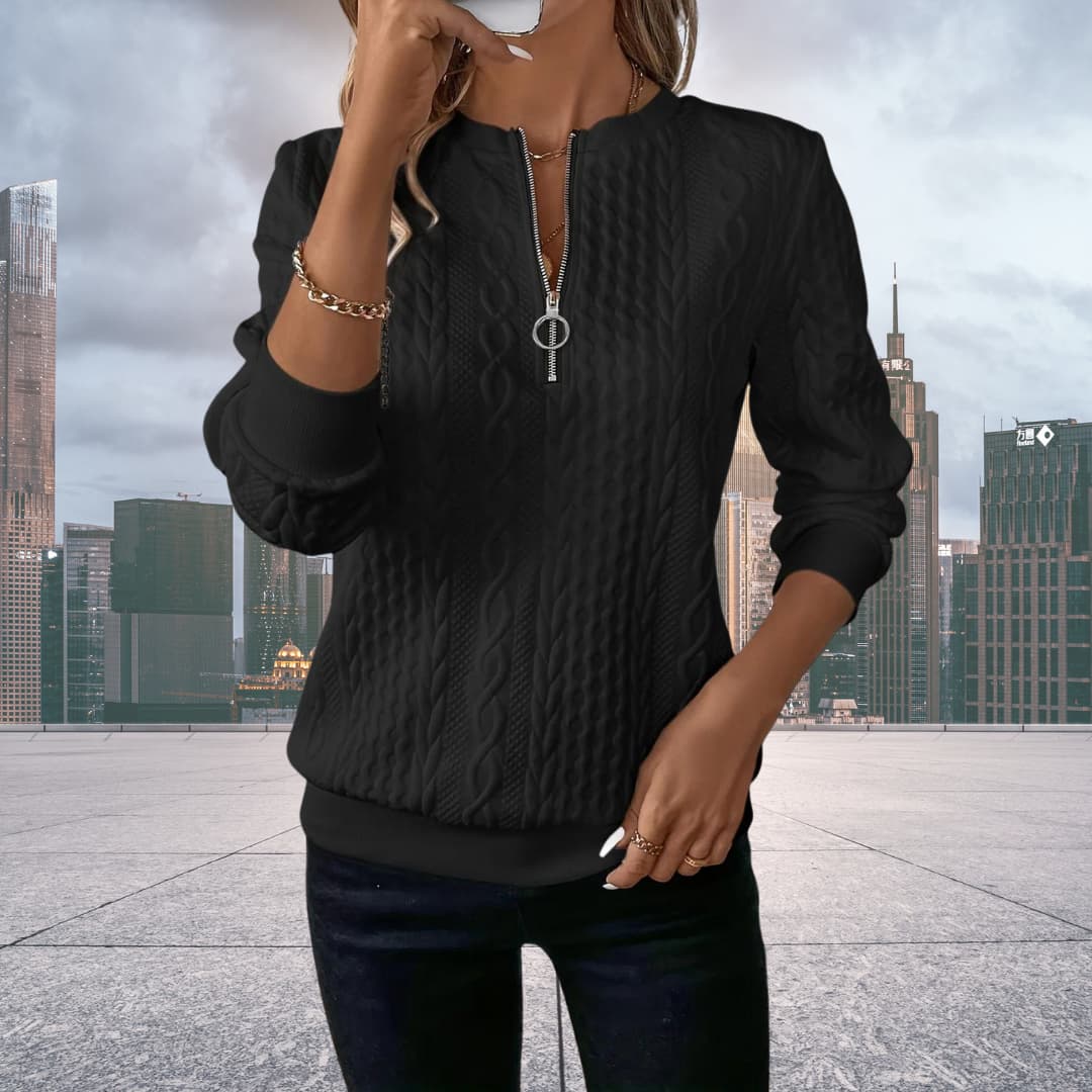 Stilla | Trendy Pullover Af Drejet Strik
