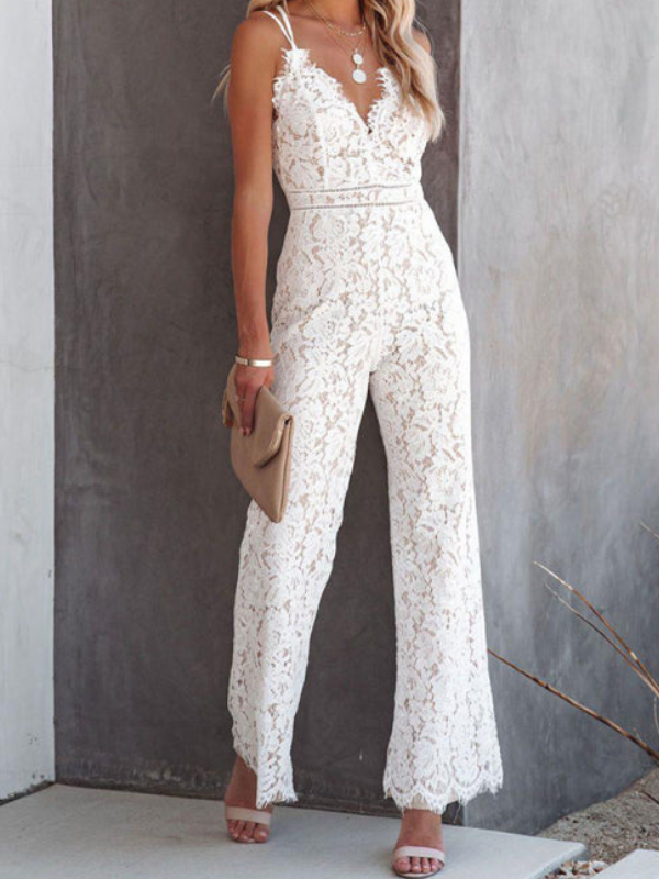 Stilla | Elegant Spids Jumpsuit Uden Ærmer
