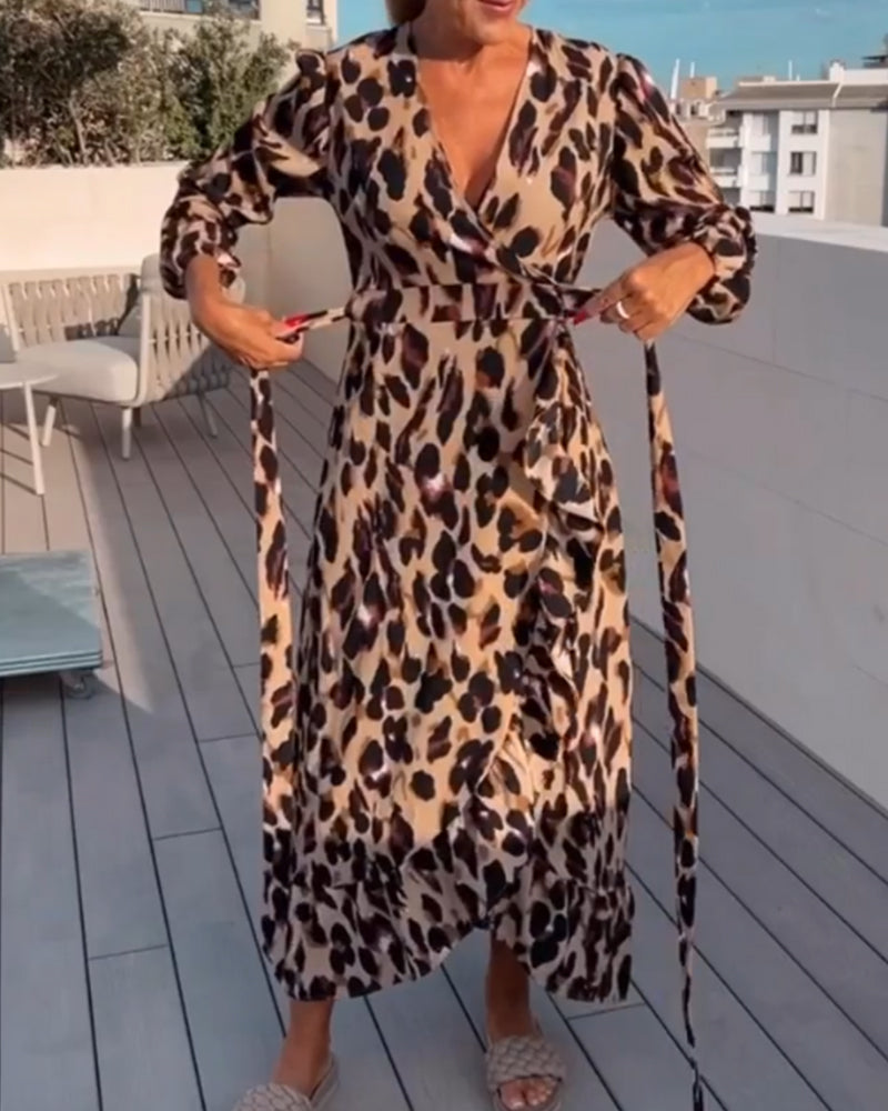 Stilla | Stil Zoe'S A-Line Kjole Med Leopardprint Og Bælte