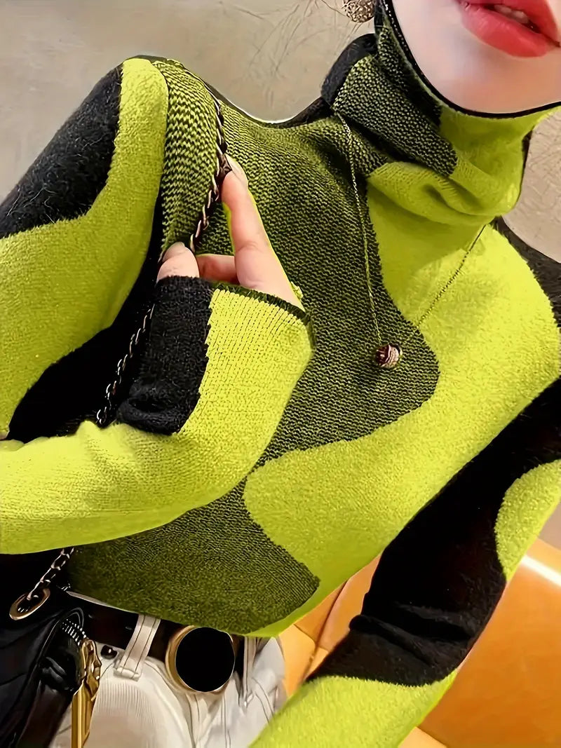 Stilla | Farve Block Rullekrave Sweater