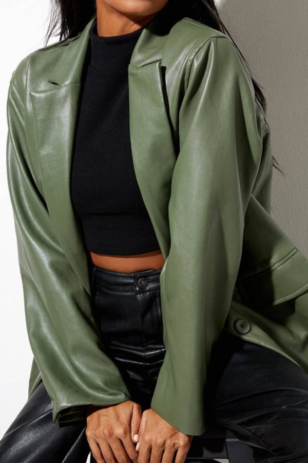 Stilla | Bershka Oversized Blazer I Kunstlæder