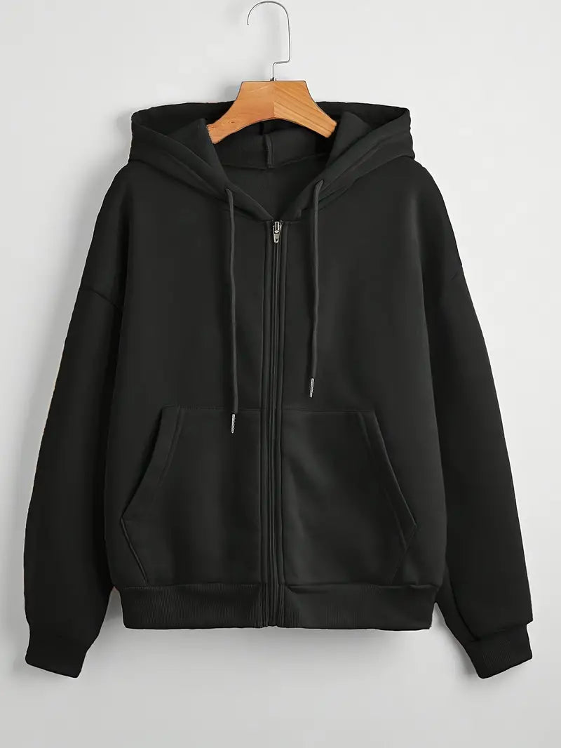 Stilla | Casual Hoodie Vest Med Lynlås