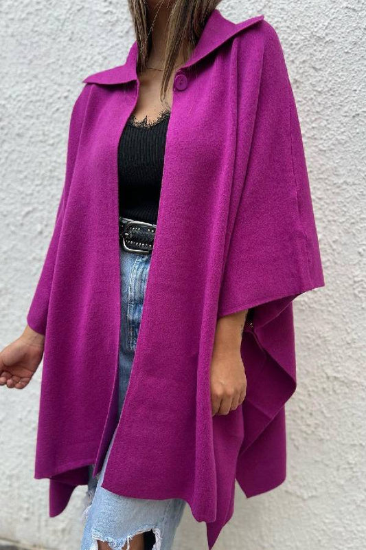 Stilla | Farve afslappet Cardigan løs enkeltknap vindjakke