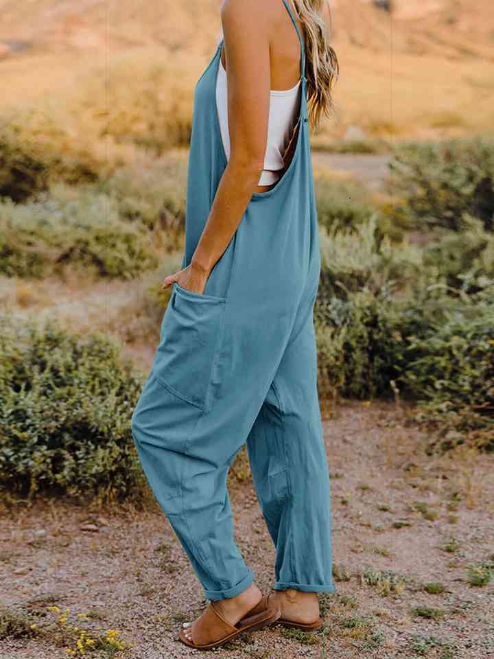 Stilla | Tag V-hals ærmeløs jumpsuit med lomme