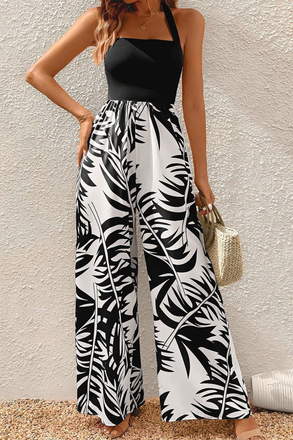Stilla | Halterneck Wide Leg Jumpsuit