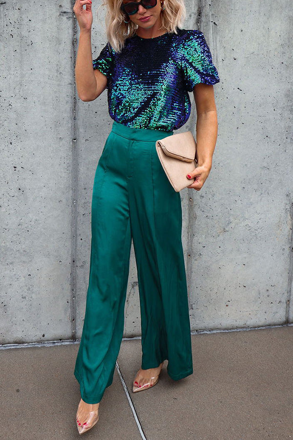 Stilla | Sparkle Night Paillet Puffærmet Top