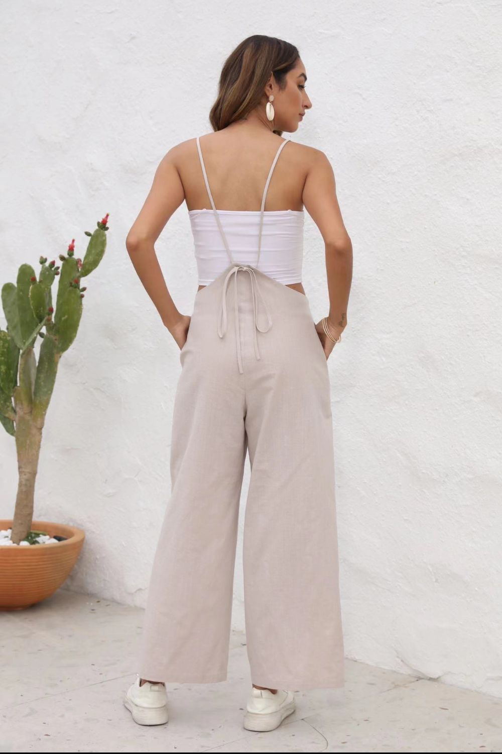 Stilla | Ryg Uden Ærmer Bred Ben Jumpsuit