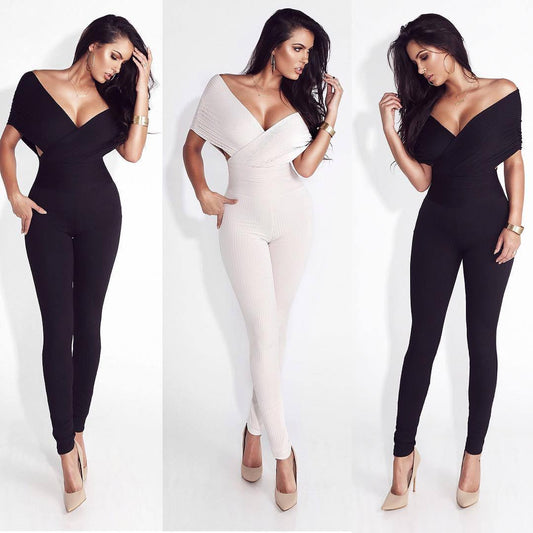 Dame Elegant Jumpsuit med off-shoulder design og figurtilpasset pasform Stilla