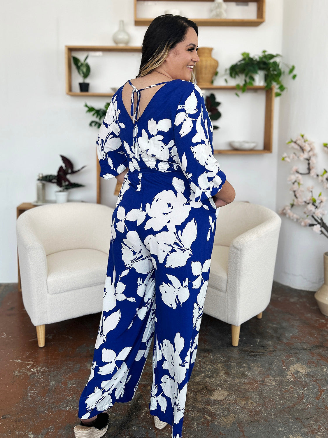 Stilla | Tag Full Size Trykt Bånd Bag Bred Ben Jumpsuit