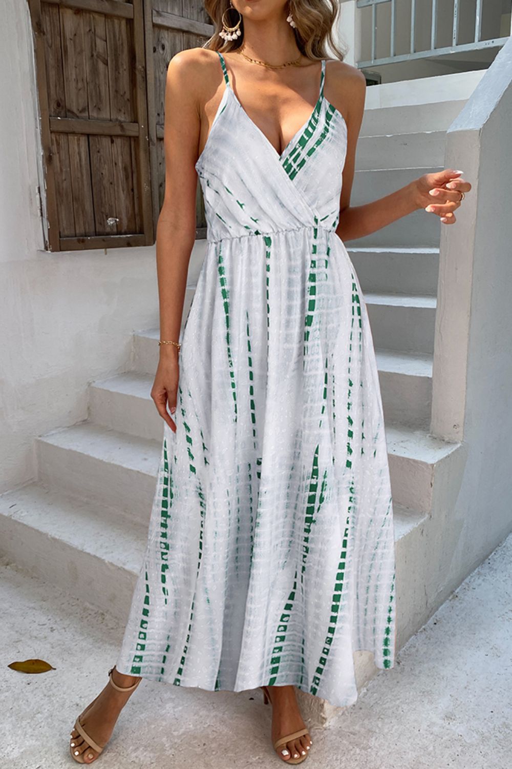 Stilla | Surplice Justerbar Spaghetti Strop Maxi Kjole