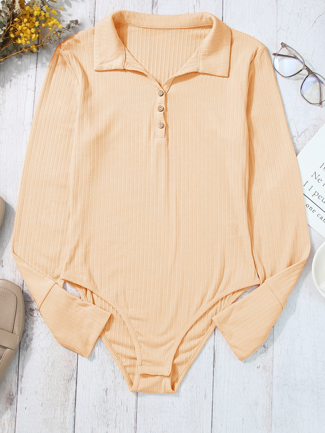 Stilla | Knapkrave Langærmet Bodysuit