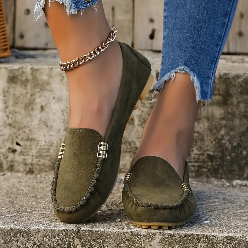 Stilla | Loafers Med Metalisk Element Komfortable Slips on Sko, Lette Og Fashionable