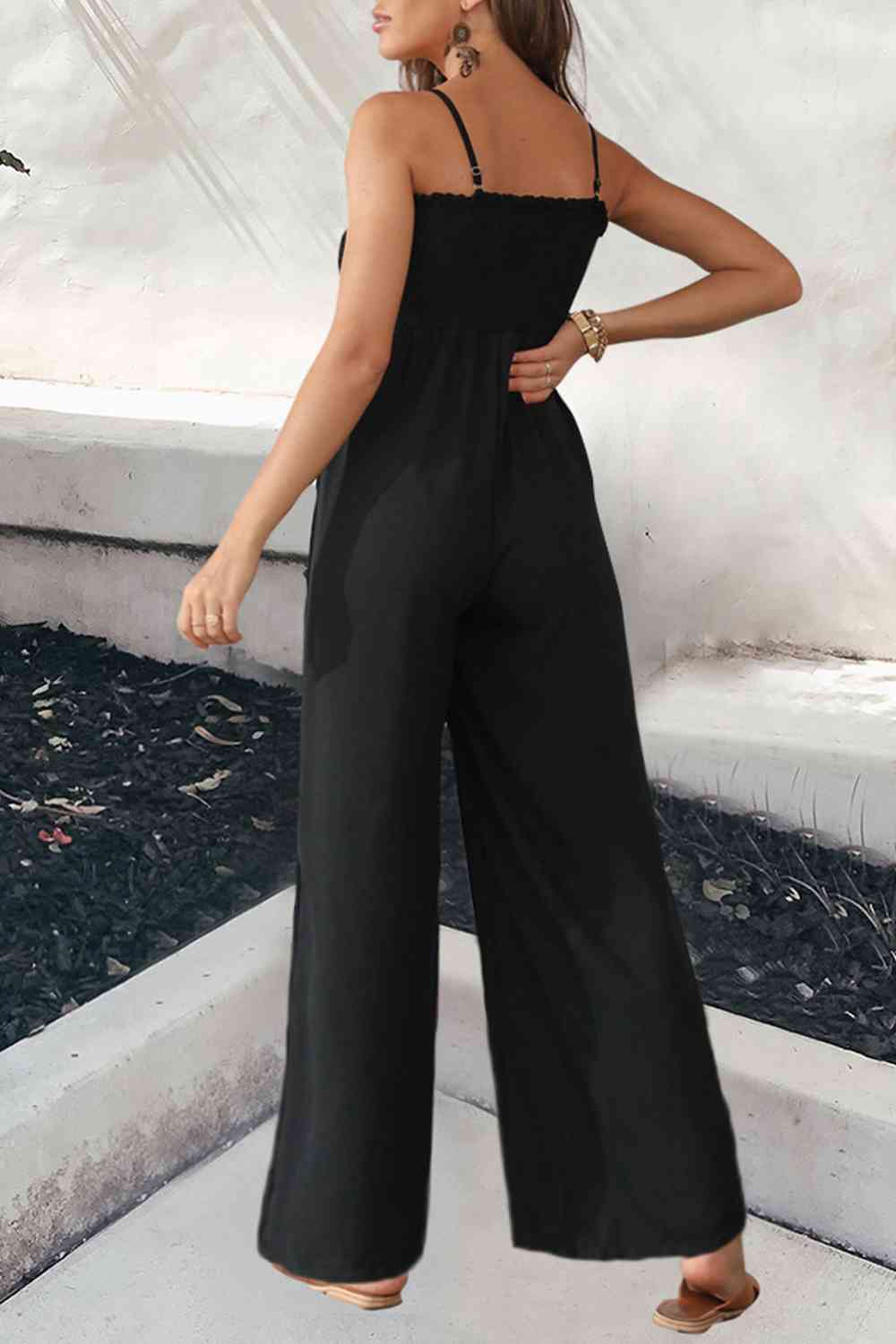 Stilla | Strop Smocked Jumpsuit Med Lommer