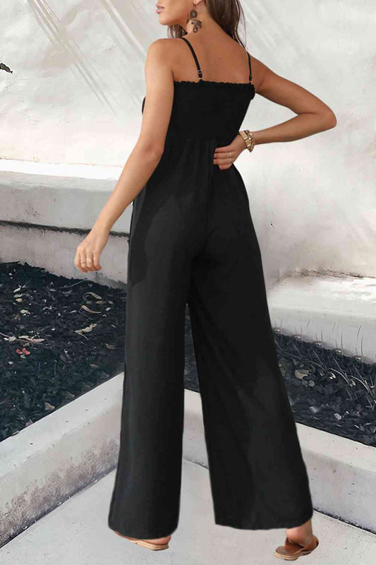 Stilla | Strop Smocked Jumpsuit Med Lommer