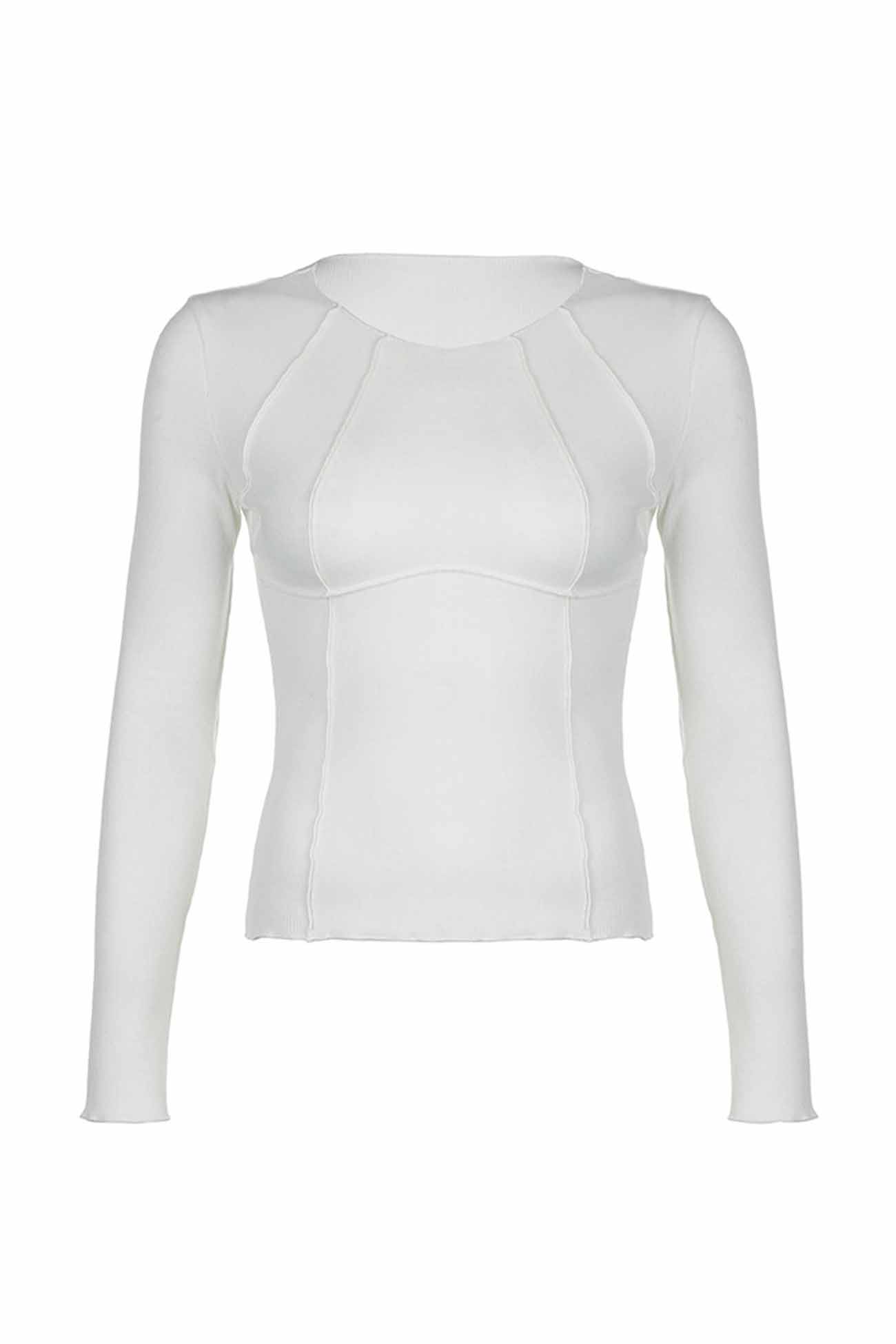 Stilla | Slim Fit toppe med rund halsudskæring i ensfarvet
